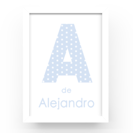Cuadro personalizado Inicial estrellitas