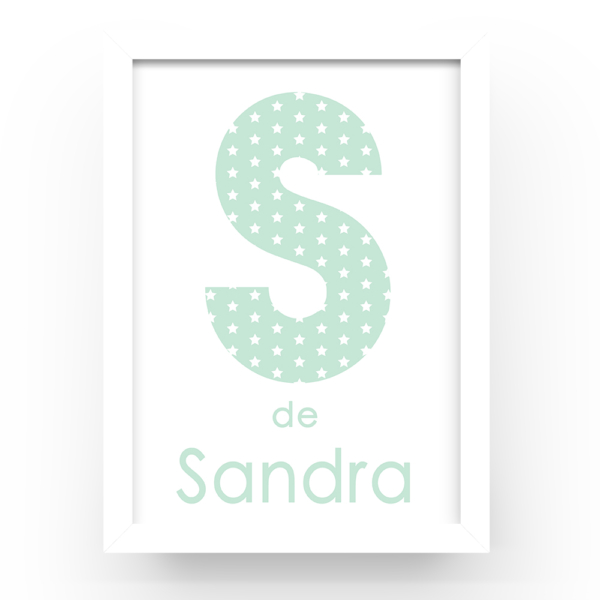 Cuadro personalizado Inicial estrellitas - Imagen 4