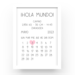 Cuadro personalizado natalicio Calendario