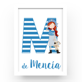 CUADRO PERSONALIZADO NIÑA PIRATA