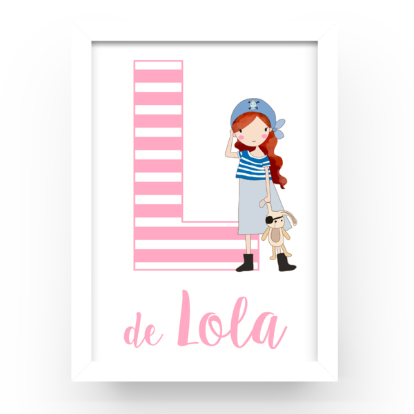 CUADRO PERSONALIZADO NIÑA PIRATA - Imagen 2