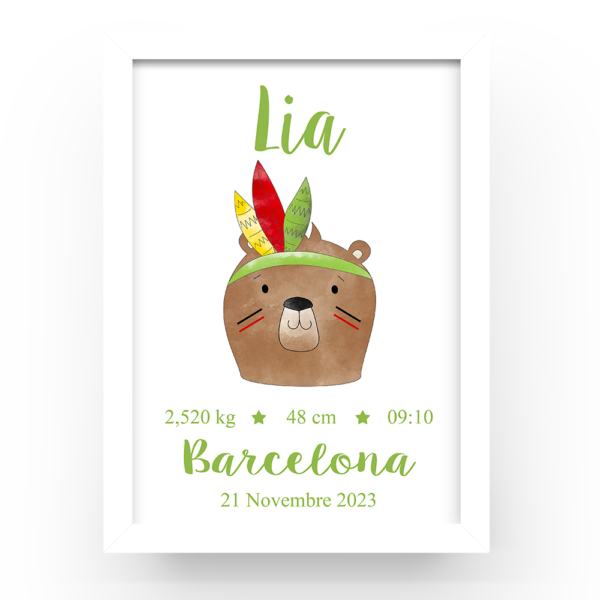 Cuadro personalizado natalicio Animalito plumas - Imagen 4