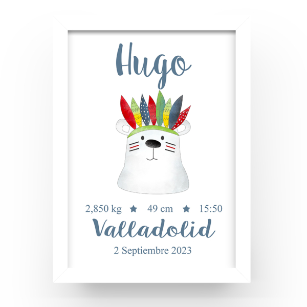 Cuadro personalizado natalicio Animalito plumas - Imagen 3