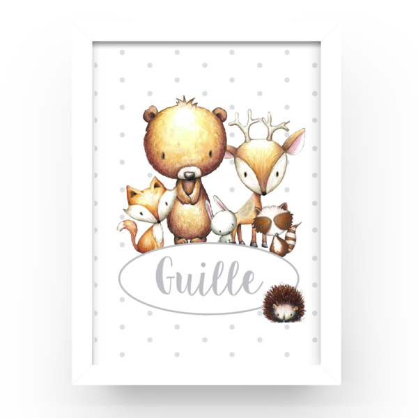 Cuadro personalizado Animalitos bosque topitos - Imagen 2