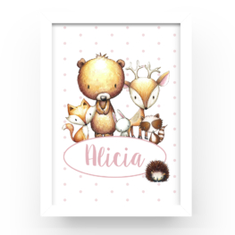 Cuadro personalizado Animalitos bosque topitos
