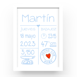 Cuadro personalizado natalicio Sello amor