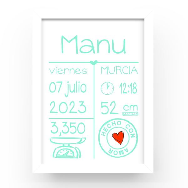 Cuadro personalizado natalicio Sello amor - Imagen 4