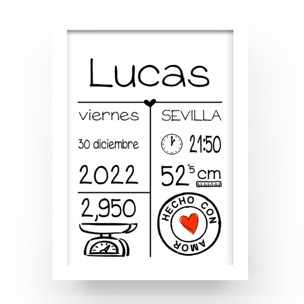 Cuadro personalizado natalicio Sello amor - Imagen 5