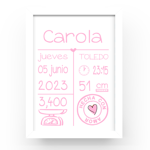Cuadro personalizado natalicio Sello amor - Imagen 6
