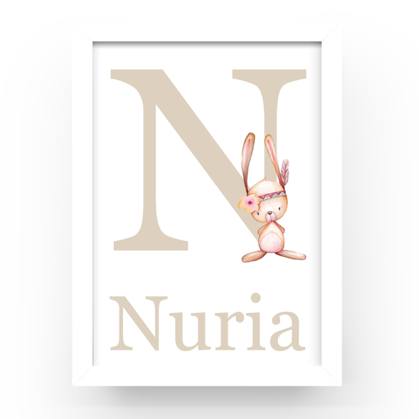 Cuadro personalizado Conejita pluma - Imagen 3