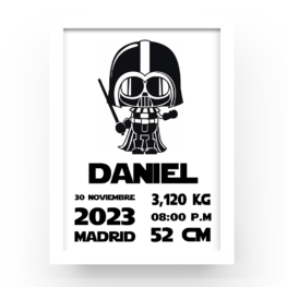 Cuadro personalizado natalicio Darth Vader
