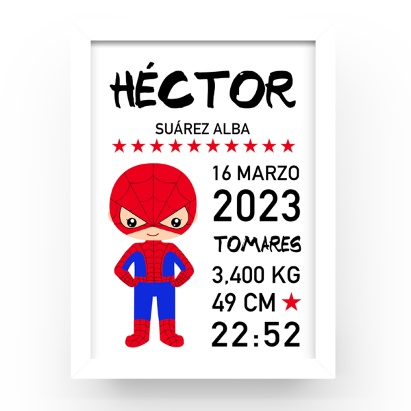 Cuadro personalizado natalicio Superhéroe - Imagen 2