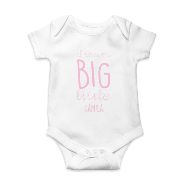 Body bebé personalizado Dream big - Imagen 3