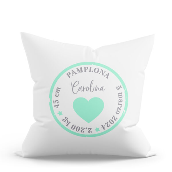 COJÍN PERSONALIZADO SELLO CORAZÓN - Imagen 2