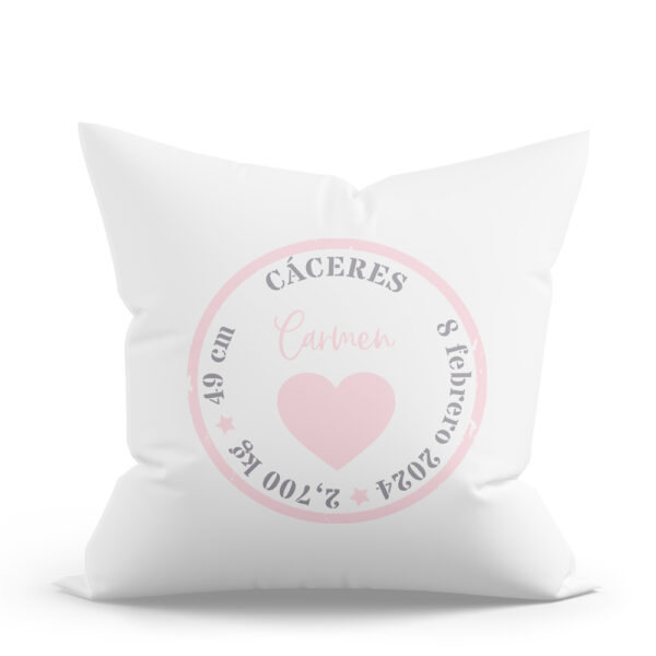 COJÍN PERSONALIZADO SELLO CORAZÓN - Imagen 3
