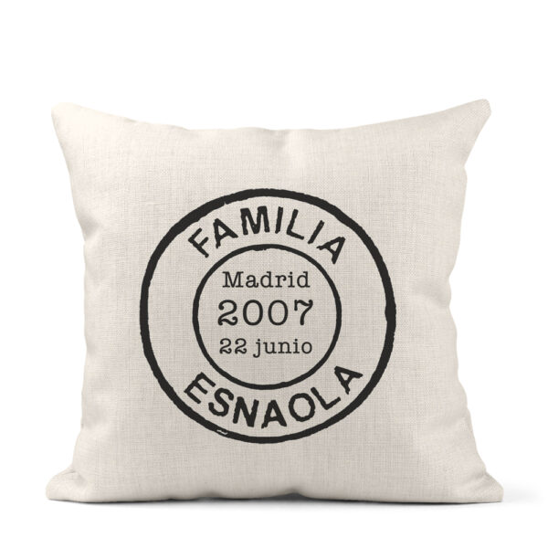COJÍN PERSONALIZADO SELLO FAMILIA