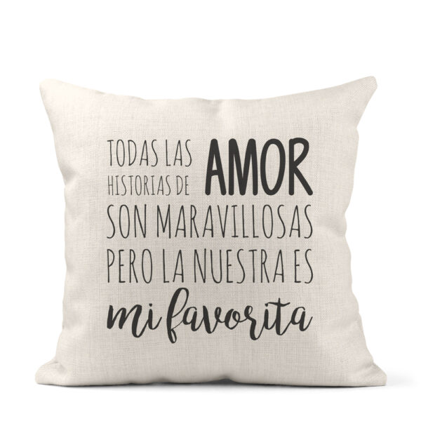 COJÍN PERSONALIZADO HISTORIA AMOR - Imagen 2