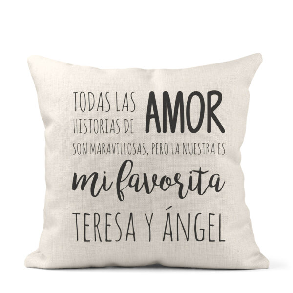 COJÍN PERSONALIZADO HISTORIA AMOR