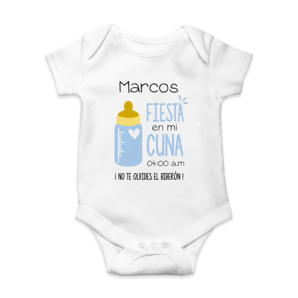 Body bebé personalizado Fiesta en cuna - Imagen 3