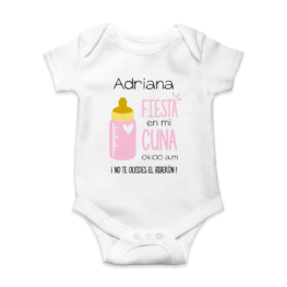 Body bebé personalizado Fiesta en cuna