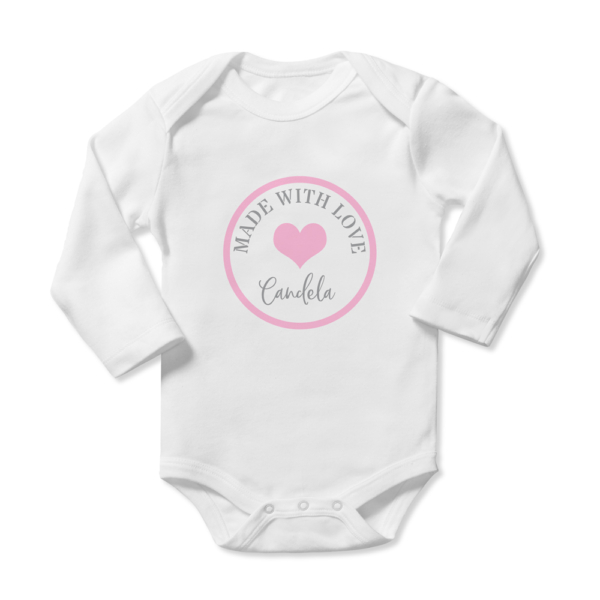 Body bebé personalizado Sello made with love - Imagen 6