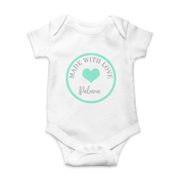 Body bebé personalizado Sello made with love - Imagen 4