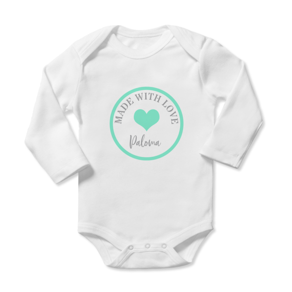 Body bebé personalizado Sello made with love - Imagen 5