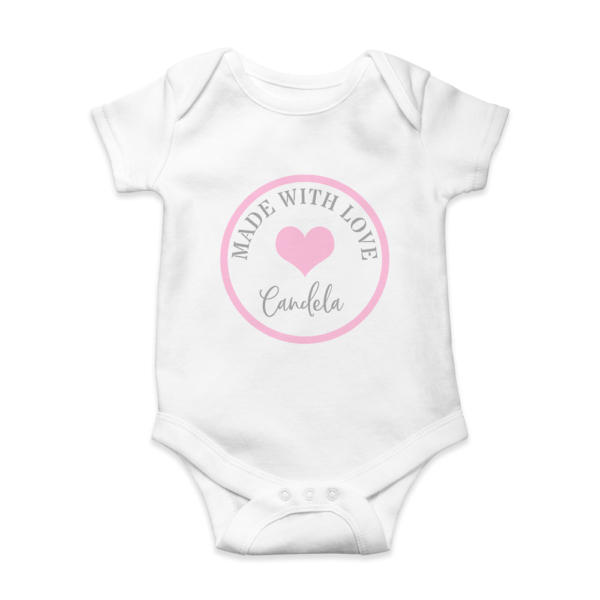 Body bebé personalizado Sello made with love - Imagen 2