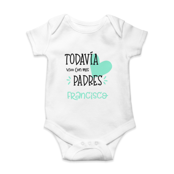Body bebé personalizado Vivo con mis padres - Imagen 5