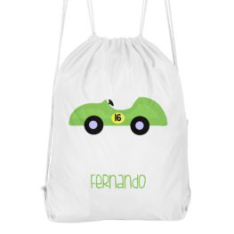 Mochila cuerdas personalizada Coche carreras
