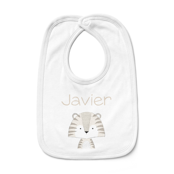 Babero bebé personalizado Tigre rayitas - Imagen 2
