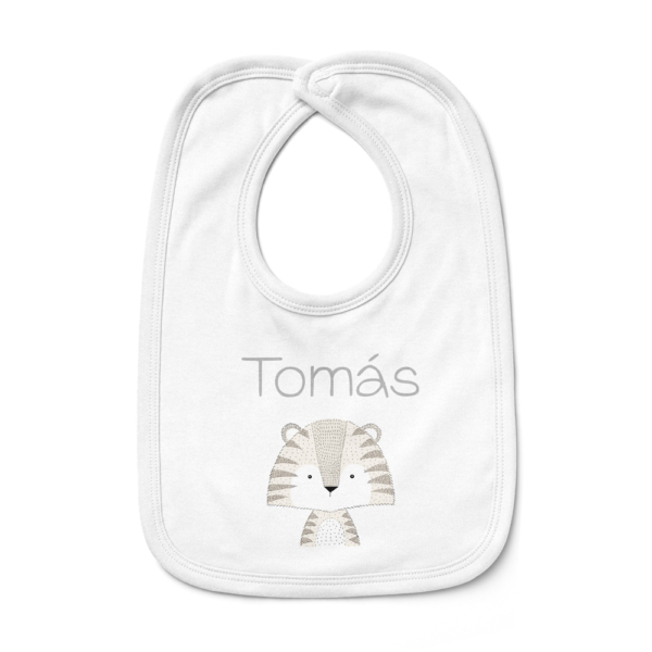 Babero bebé personalizado Tigre rayitas