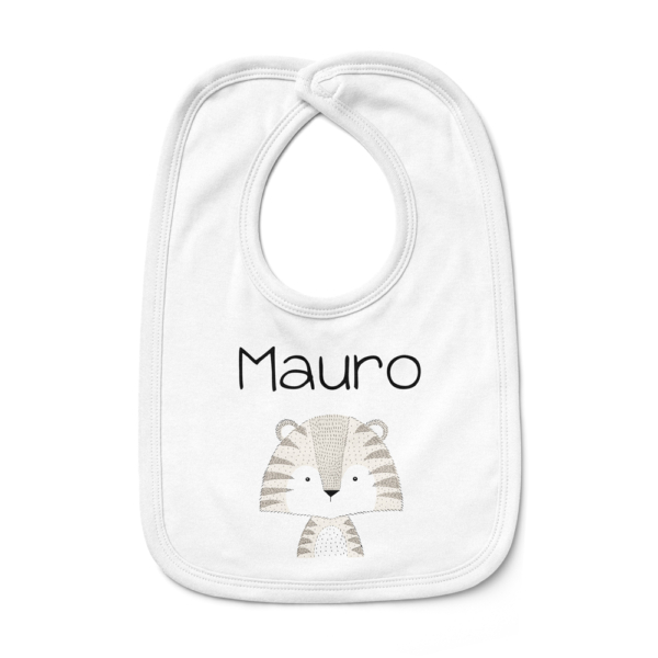 Babero bebé personalizado Tigre rayitas - Imagen 3