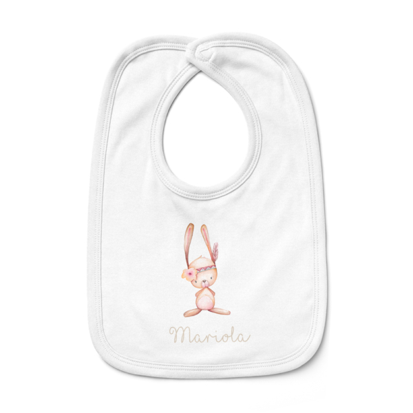 Babero bebé personalizado Conejita pluma - Imagen 4