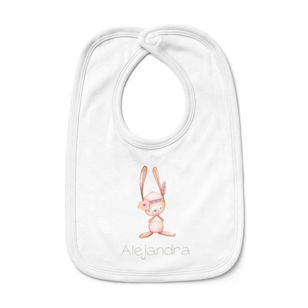 Babero bebé personalizado Conejita pluma - Imagen 2