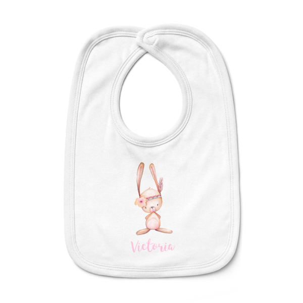 Babero bebé personalizado Conejita pluma - Imagen 3