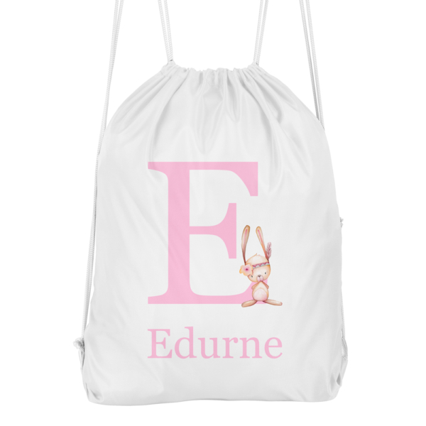 Mochila cuerdas personalizada Conejita pluma