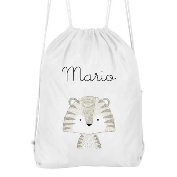 Mochila cuerdas personalizada Tigre rayitas - Imagen 3