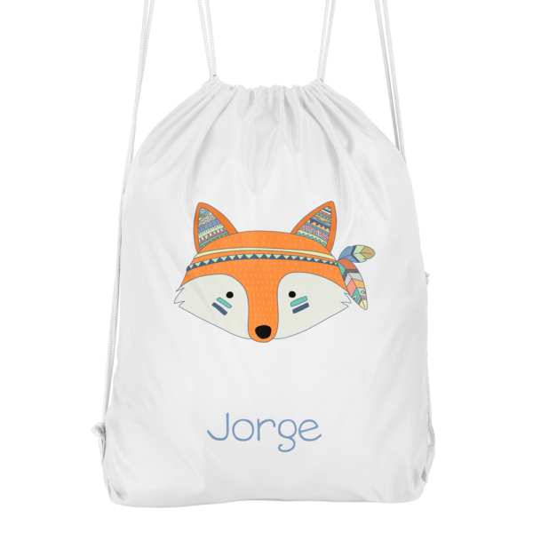 Mochila cuerdas personalizada Zorrito tribal