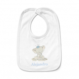 Babero bebé personalizado Elefante corona