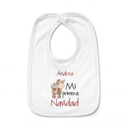 Babero bebé personalizado Mi primera Navidad Reno bola