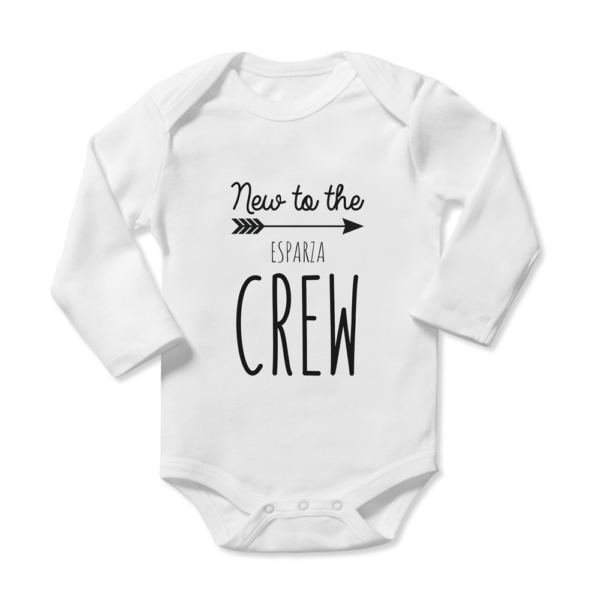 Body bebé personalizado New to the crew - Imagen 2
