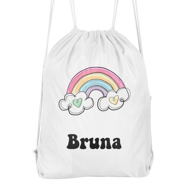 MOCHILA CUERDAS PERSONALIZADA ARCOÍRIS CORAZONES - Imagen 4