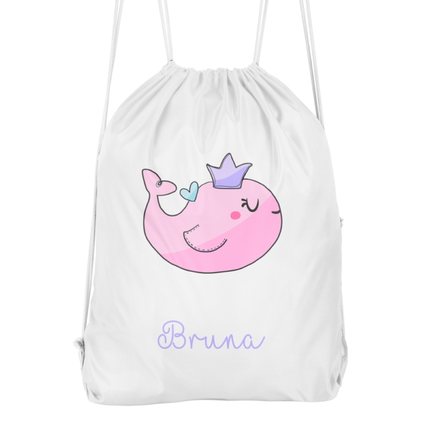 MOCHILA CUERDAS PERSONALIZADA BALLENA CORONA CORAZÓN - Imagen 3