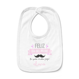 Babero bebé personalizado Feliz día del Padre bigote