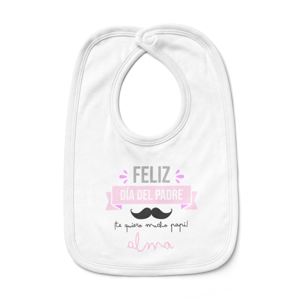 Babero bebé personalizado Feliz día del Padre bigote