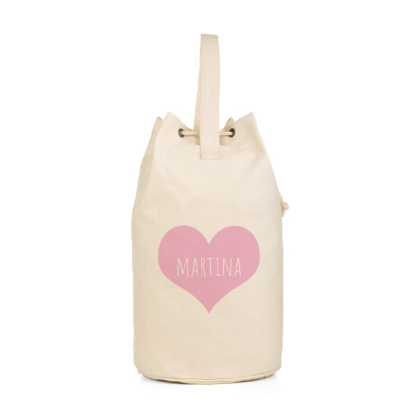 Bolsa personalizada Océano corazón nombre dentro