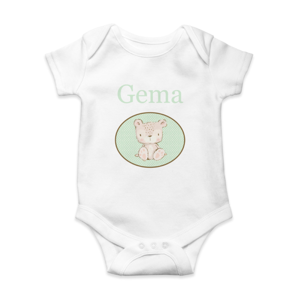 Body bebé personalizado Osito topitos mint