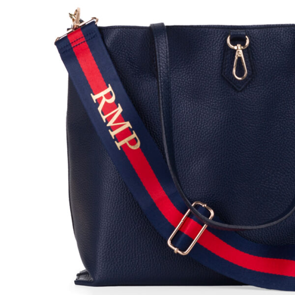 CINTA PARA BOLSO O MÓVIL PERSONALIZADA RAYAS AZUL MARINO ROJO - Imagen 3