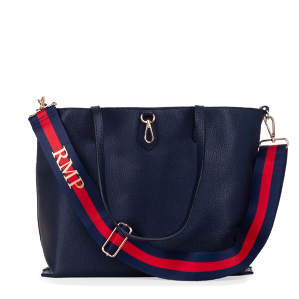 CINTA PARA BOLSO O MÓVIL PERSONALIZADA RAYAS AZUL MARINO ROJO - Imagen 2